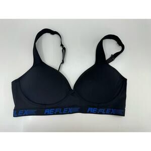 ReFlex Womens Bra Size 1X Black Padded Sports Bra Adjustable
